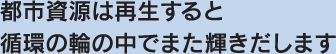 都市資源は再生すると循環の輪の中でまた輝きだします
